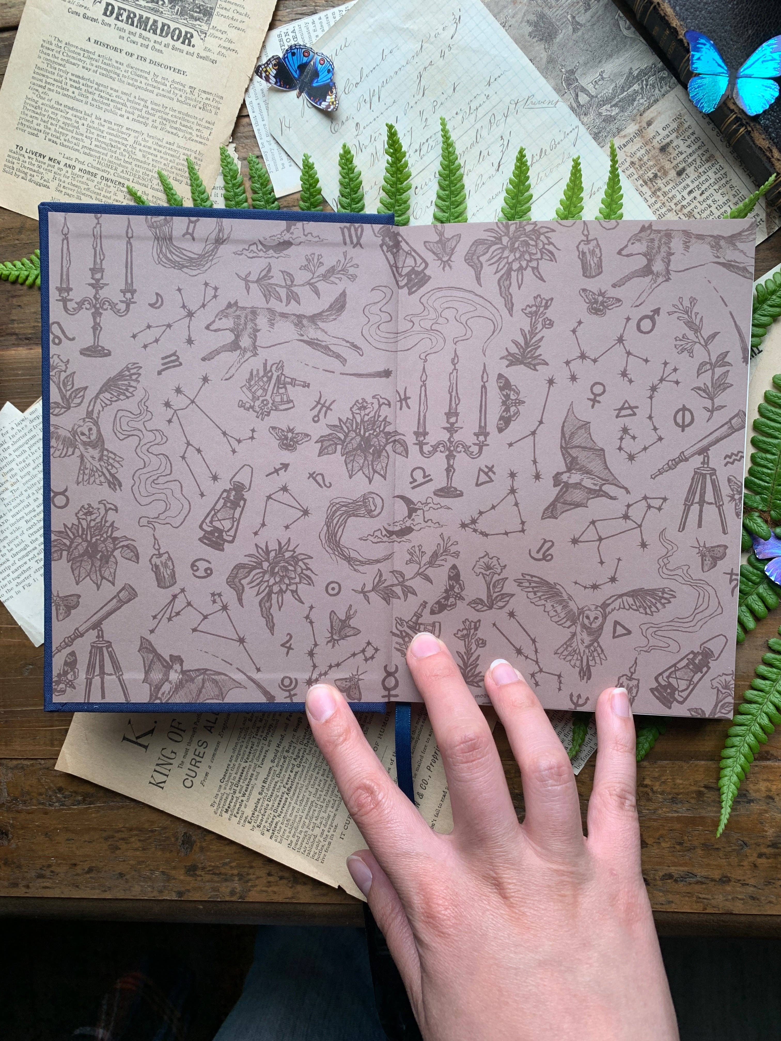 The Astronomer - B6 vegan blank notebook, 120gsm ivory paper: Gold