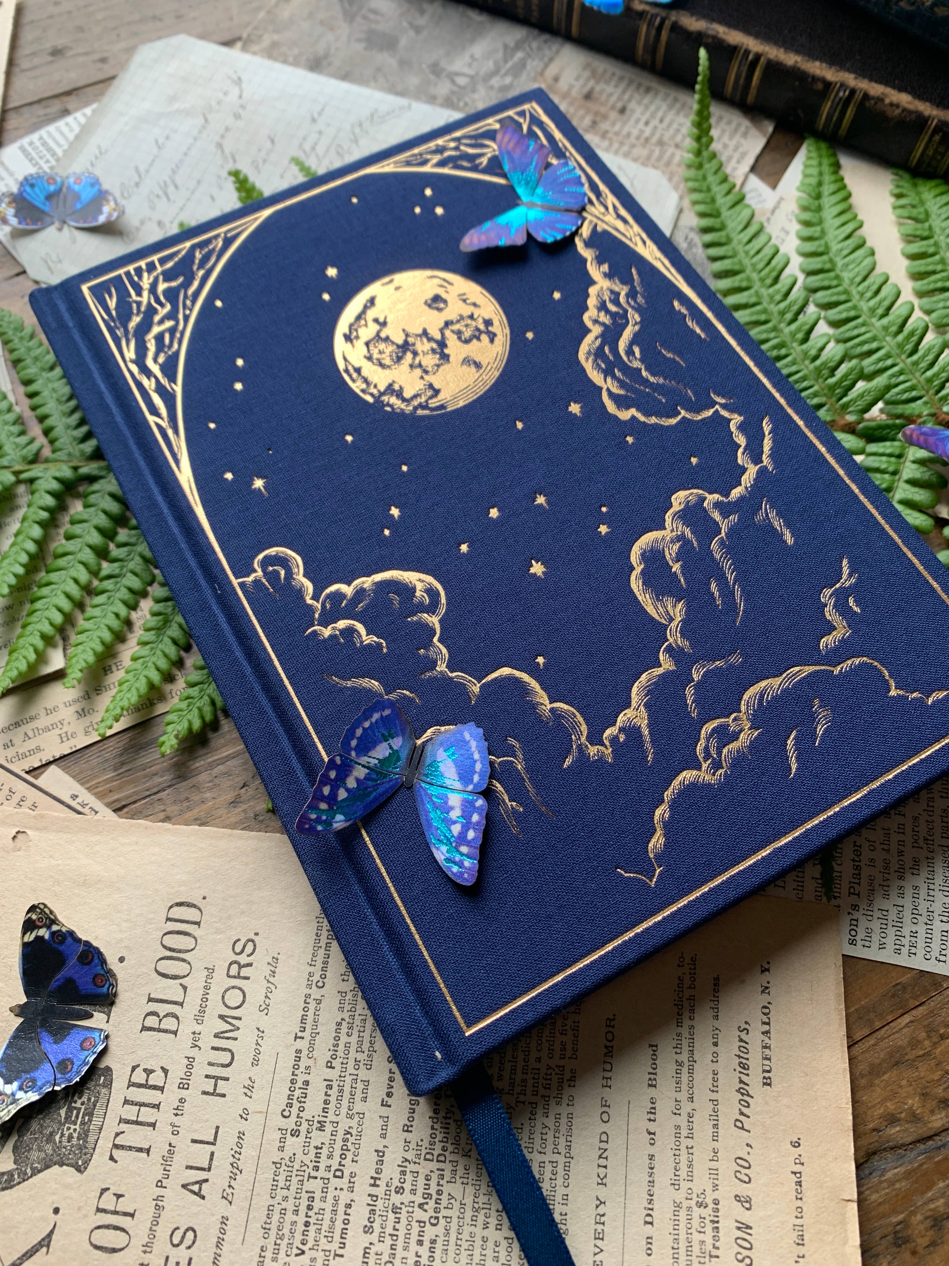The Astronomer - B6 vegan blank notebook, 120gsm ivory paper: Silver