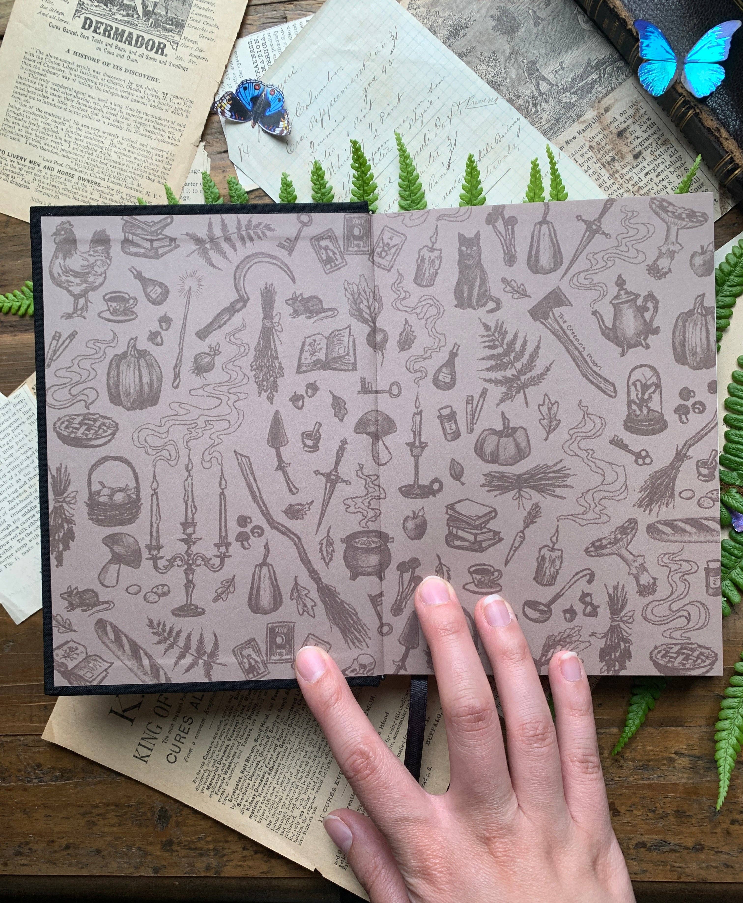 The Grimoire - B6 vegan lined notebook, 120gsm ivory paper: Silver