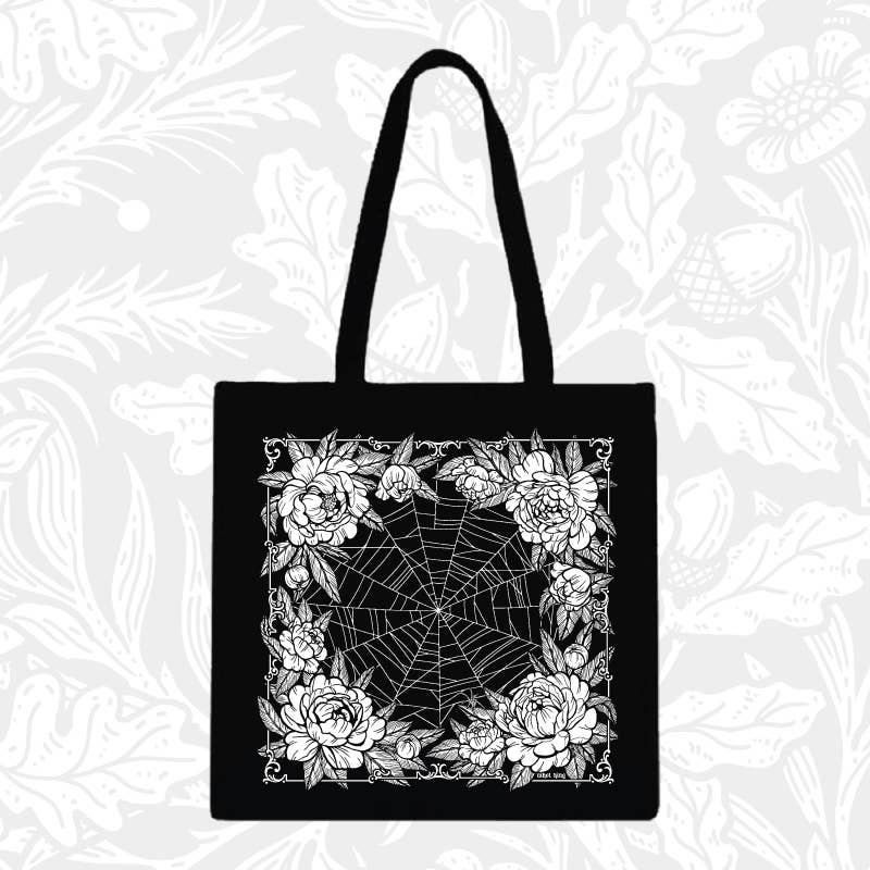 Spiderweb Floral Tote Bag